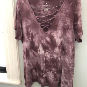 Amaerican Eagle soft & sexy strappy tie-dye T-shirt